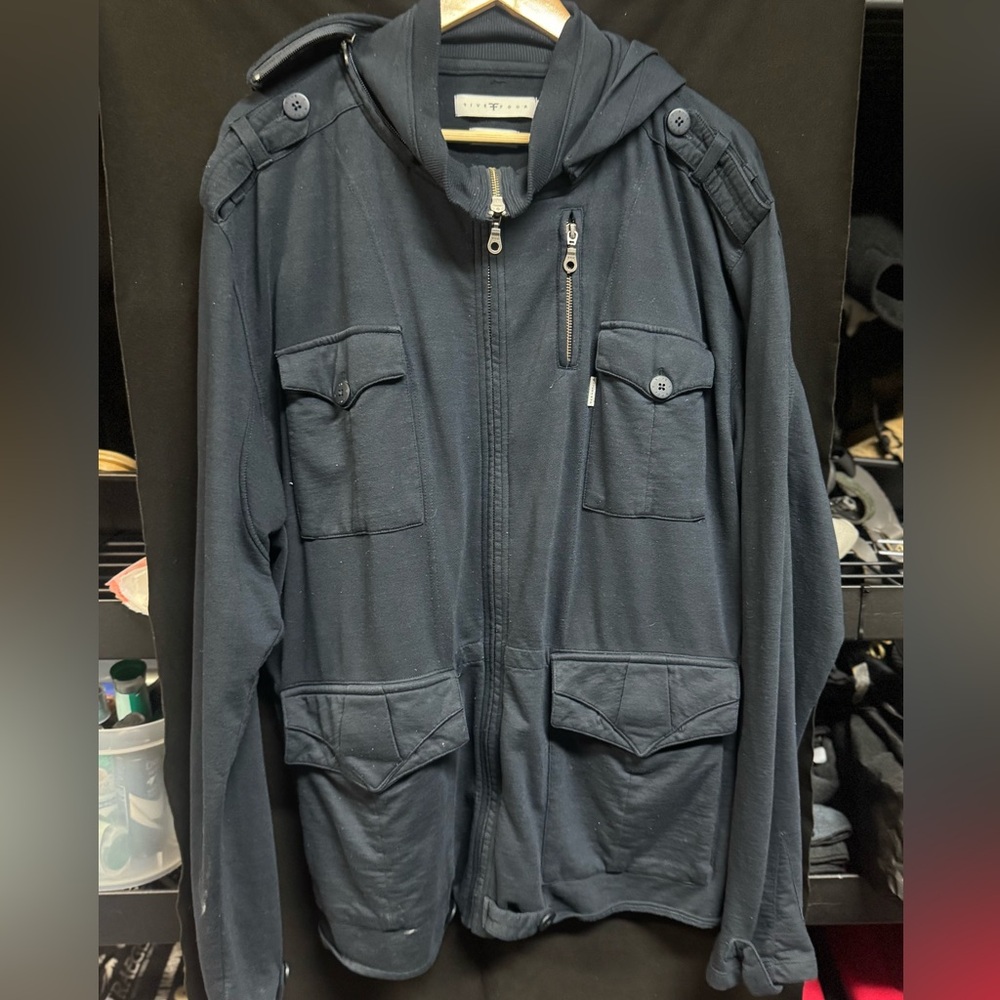 Navy Blue Men's Jacket by FIve Four super soft 2XL